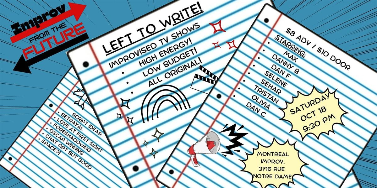 Left to Write, 18 October | Event in Montréal | AllEvents