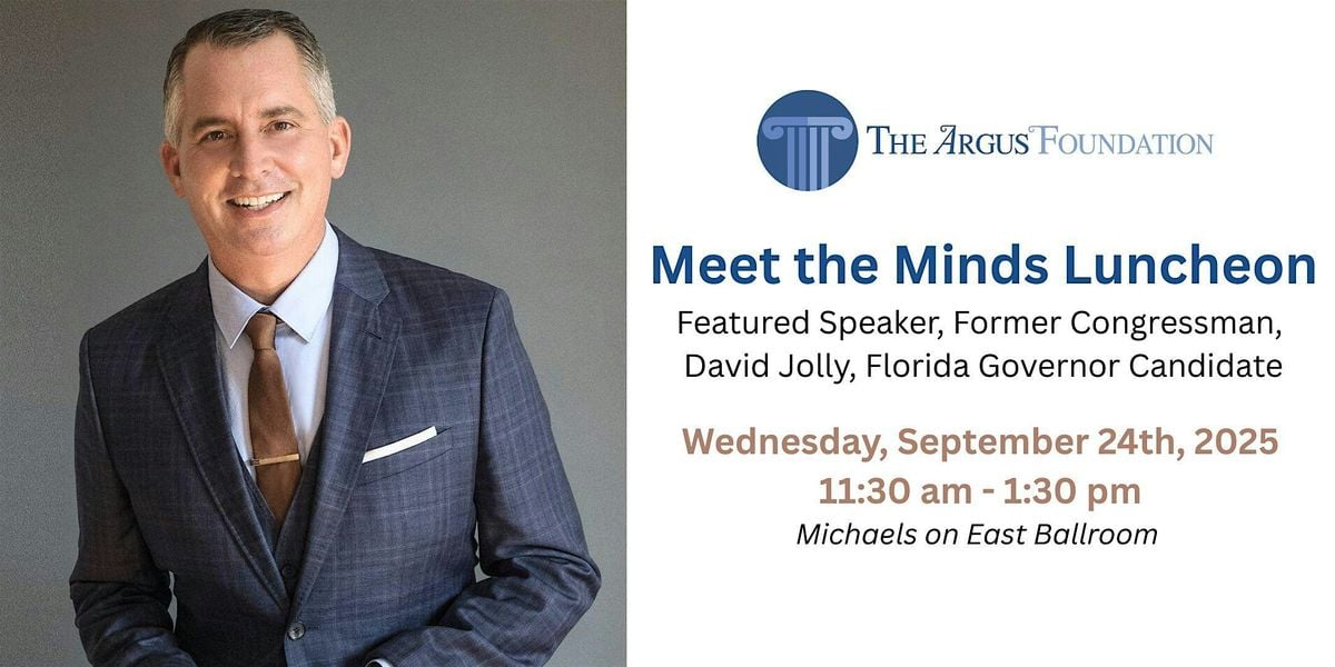 Meet the Minds Luncheon with  Former Congressman David Jolly, 24 September | Event in Sarasota | AllEvents
