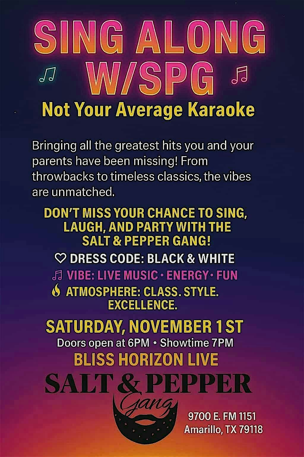 Sing Along w/SPG, 1 November | Event in Amarillo | AllEvents
