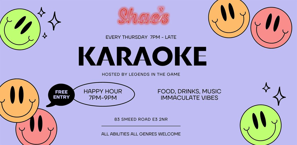 KARAOKE THURSDAYS @ SHAE'S, 29 May | Event in Barking | AllEvents