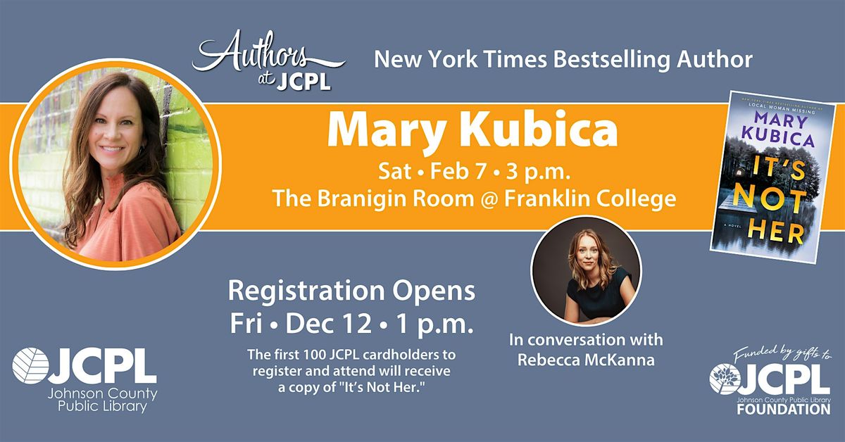 Authors at JCPL presents Mary Kubica, 7 February | Event in Franklin | AllEvents