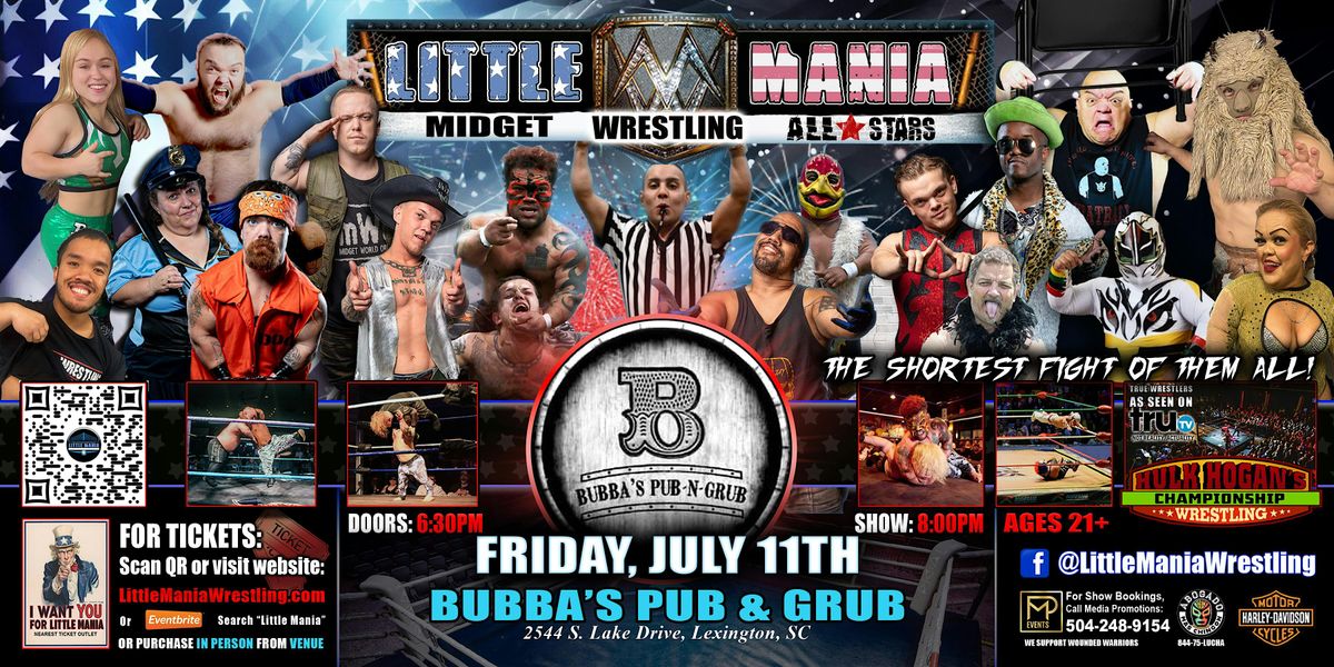 Lexington, SC - Little Mania Midget Wrestling @ Bubba's Pub & Grub, 11 June | Event in Lexington | AllEvents