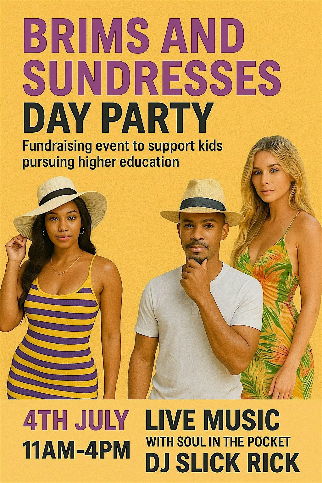 Brims & Sundresses Day Party Fundraiser, 4 July | Event in Madisonville | AllEvents