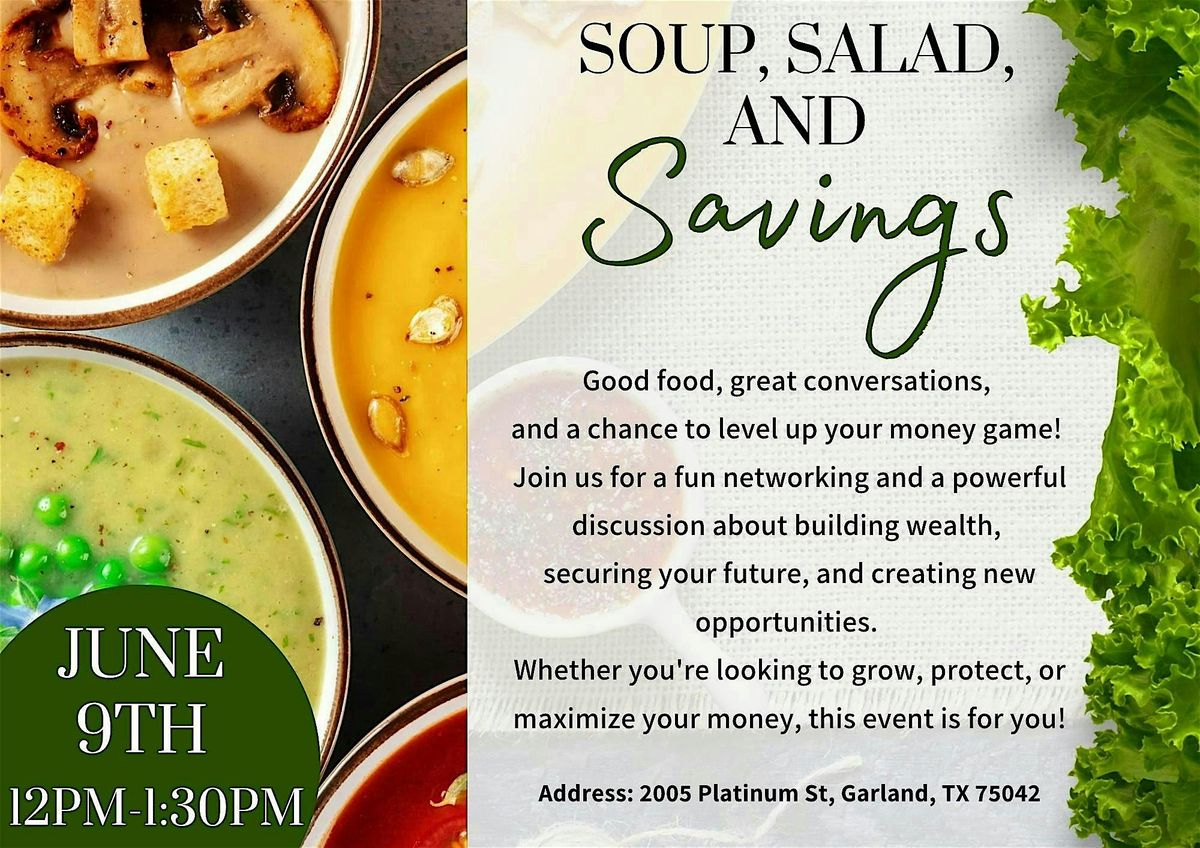 Soup, Salad & Savings Networking Mixer, 13 October | Event in Garland | AllEvents