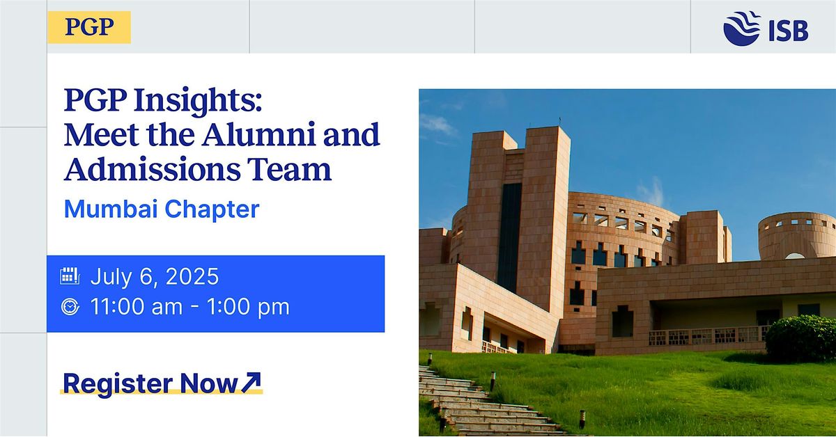 PGP Insights : Meet the Alumni and Admissions Team, 6 July | Event in Mumbai | AllEvents