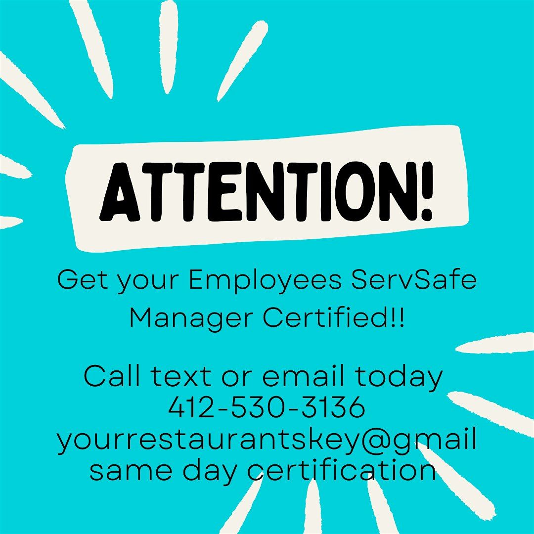 ServSafe Manager Certification, 7 July | Event in Pittsburgh | AllEvents