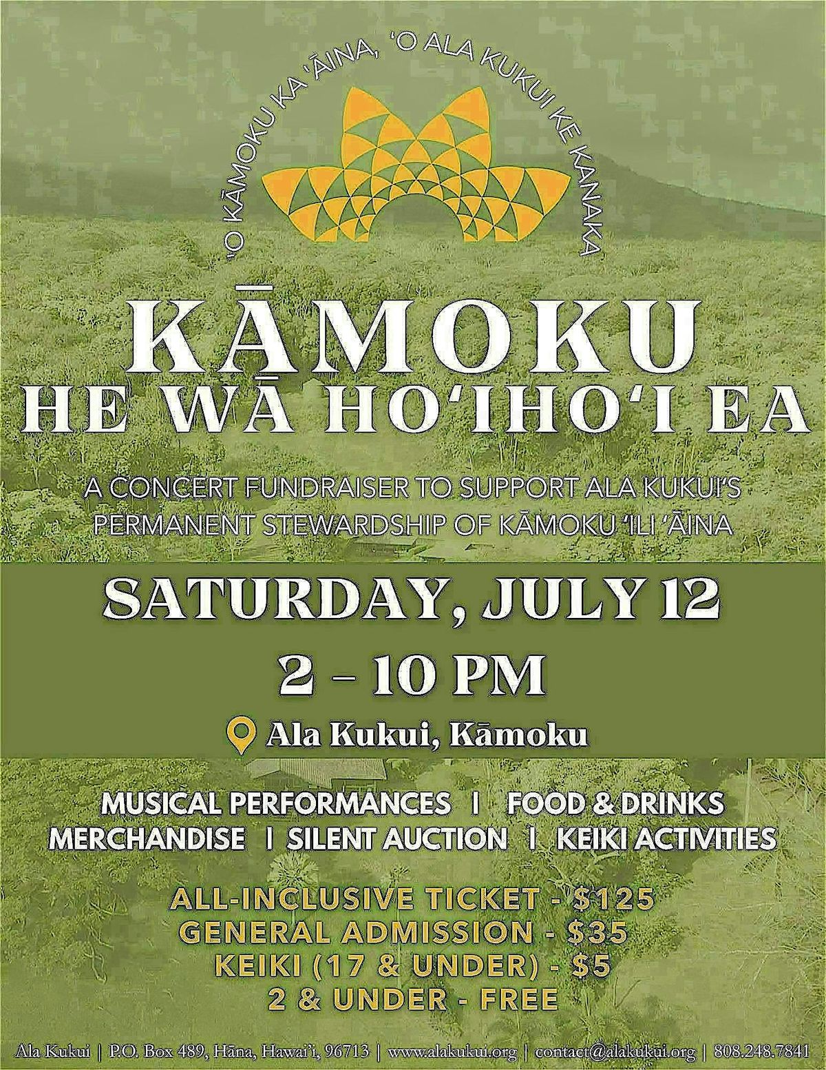 KĀMOKU: HE WĀ HOʻIHOʻI EA, 12 July | Event in Hana | AllEvents