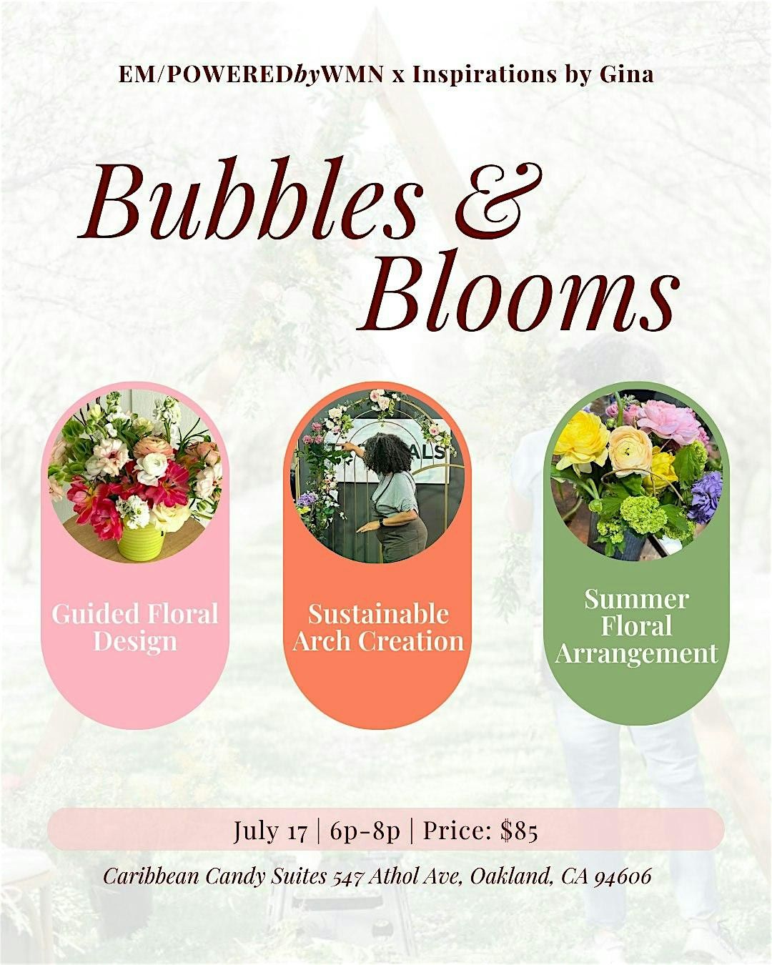 Bubbles and Blooms, 17 July | Event in Oakland | AllEvents