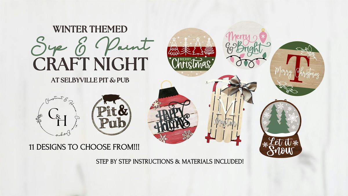Paint & Sip - Craft night with Chestnut & Home, 15 December | Event in Selbyville | AllEvents