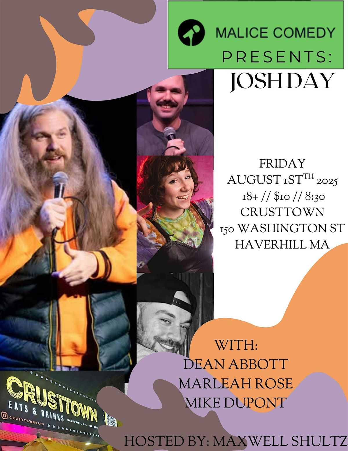 JOSH DAY  live COMEDY at Crusttown, 1 August | Event in Haverhill | AllEvents