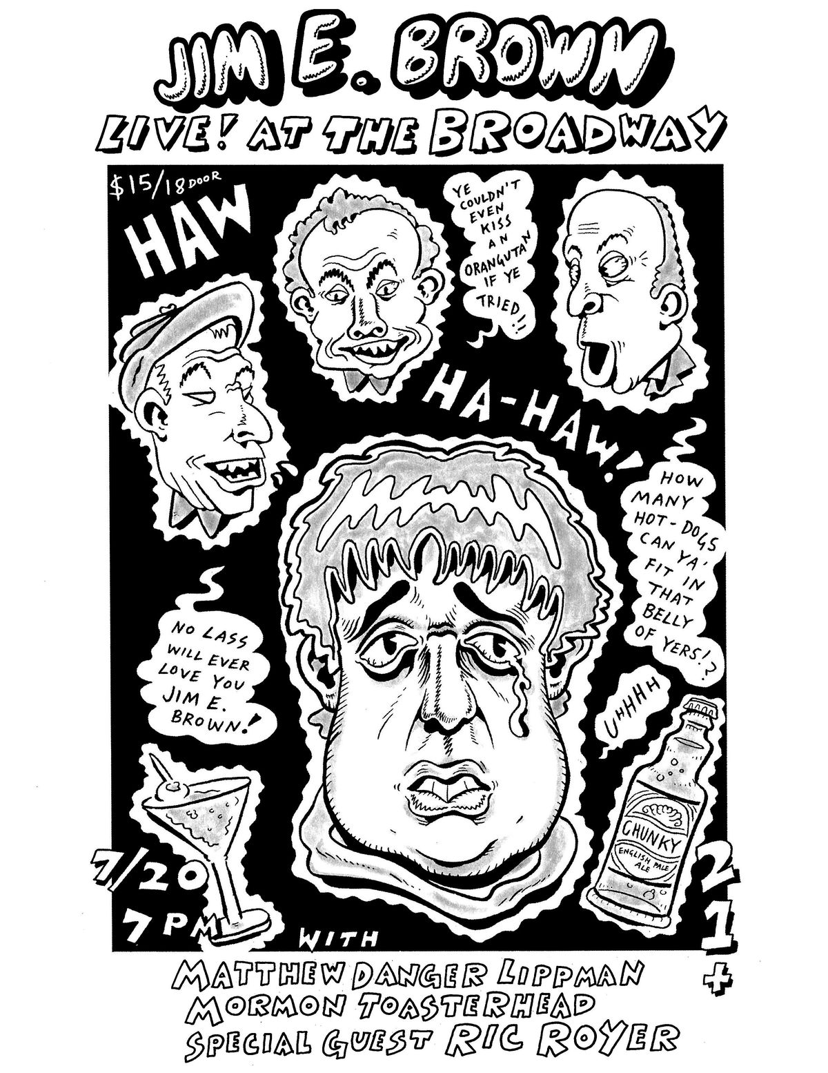 Jim E. Brown w/ Matthew Danger Lippman, Mormon Toasterhead + Ric Royer, 20 July | Event in Brooklyn | AllEvents