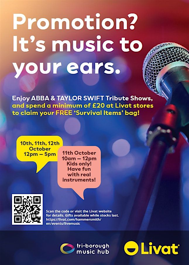 Livat Music Days. Incl. Taylor Swift Tribute & FREE Student survival item!, 10 October | Event in London