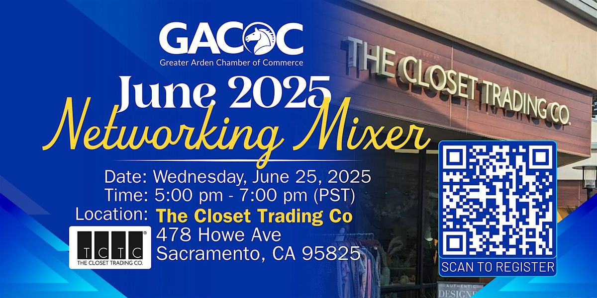 GACOC June 2025 Networking Mixer, 25 June | Event in Sacramento | AllEvents