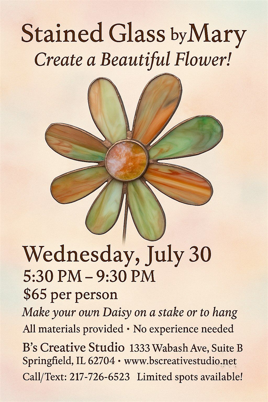 Stained Glass Flower Stake/Hanger | Event in Springfield | AllEvents