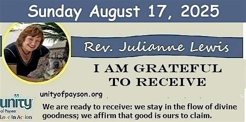 I Am Grateful to Receive with Rev. Julianne Lewis, 17 August | Event in Payson | AllEvents
