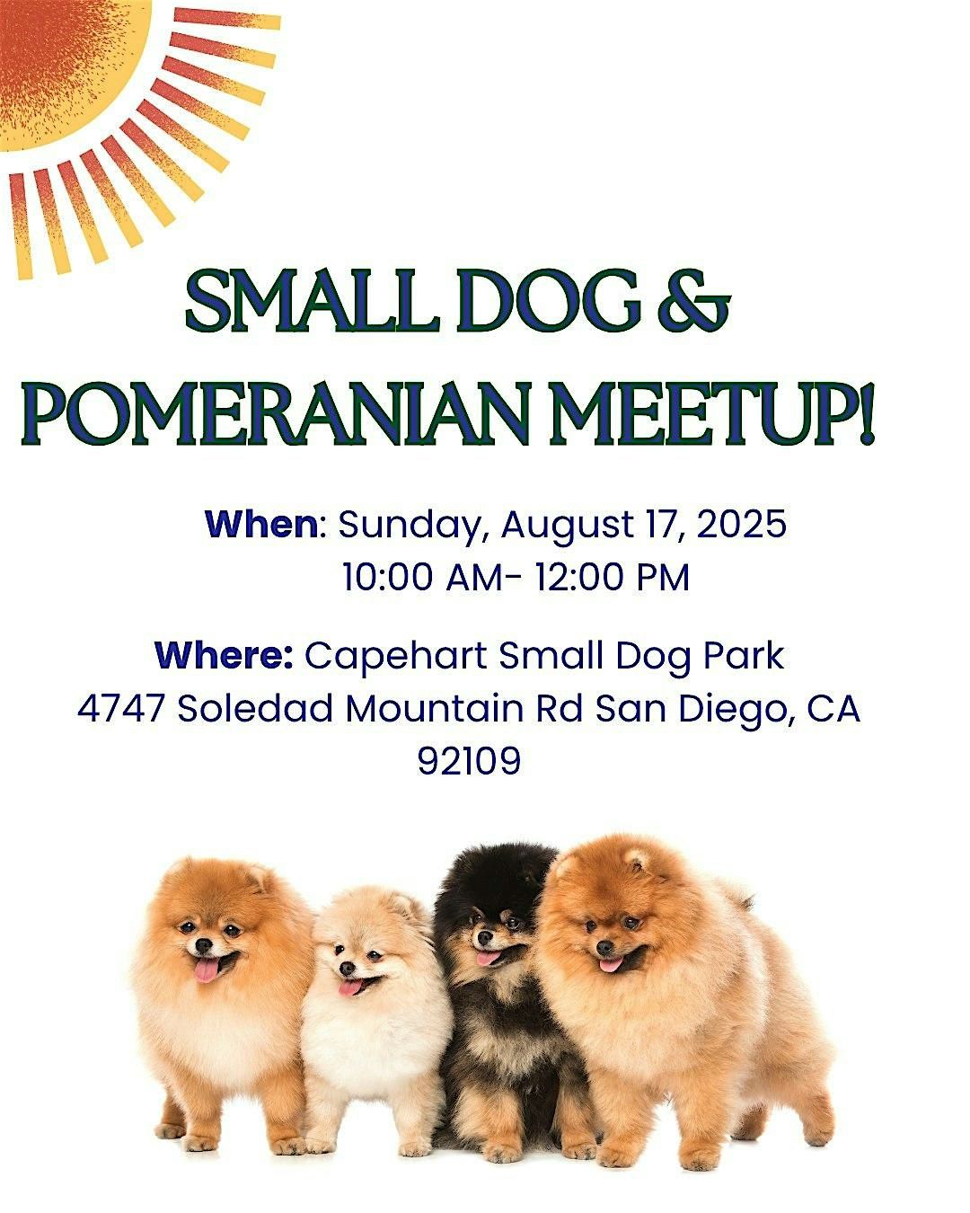 Small Dog and Pomeranian Meetup, 17 August | Event in San Diego | AllEvents