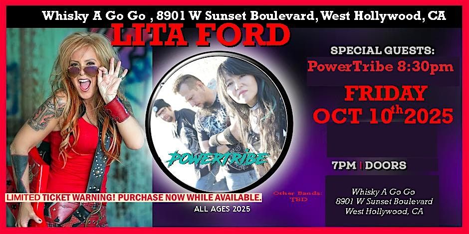 PowerTribe with Lita Ford - OCT 10th - Whisky a Go Go, 10 October | Event in West Hollywood | AllEvents