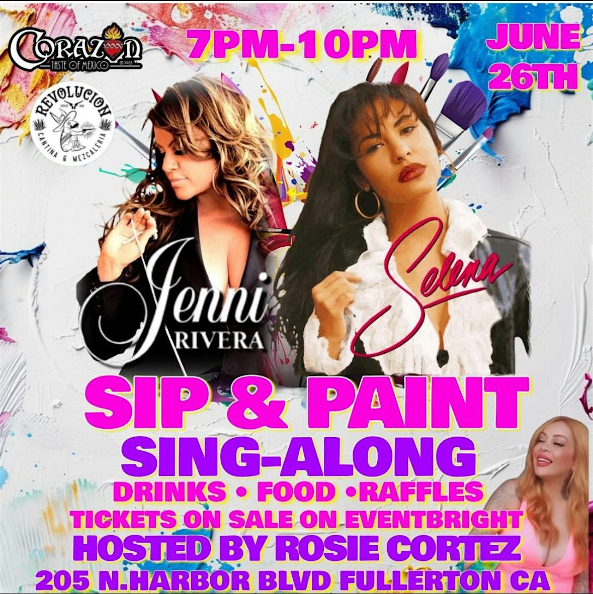 Selena & Jenni Sip and paint sing along with Rosie C, 26 June | Event in Fullerton | AllEvents