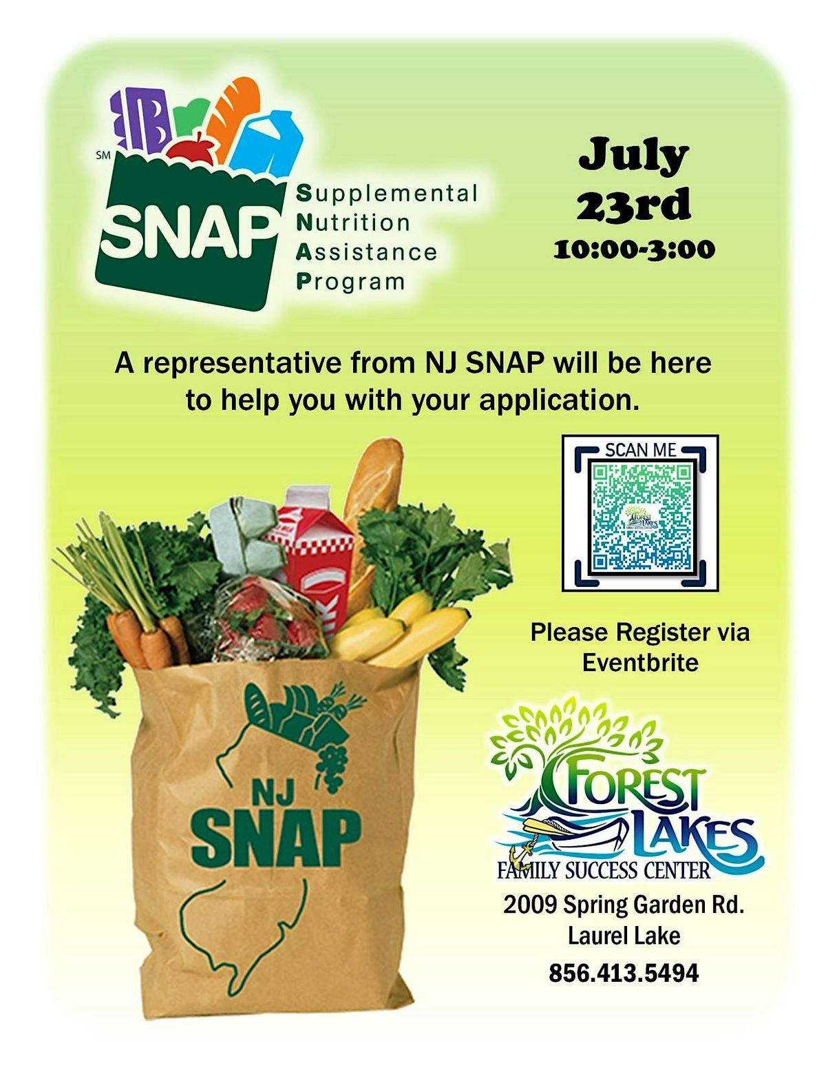 SNAP Open Enrollment, 23 July | Event in Millville | AllEvents