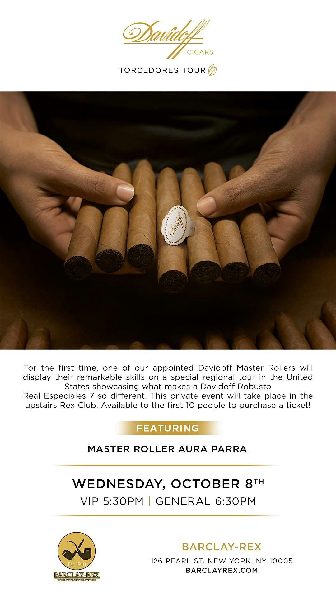 Davidoff Torcedores Tour at Barclay Rex, 8 October | Event in New York | AllEvents