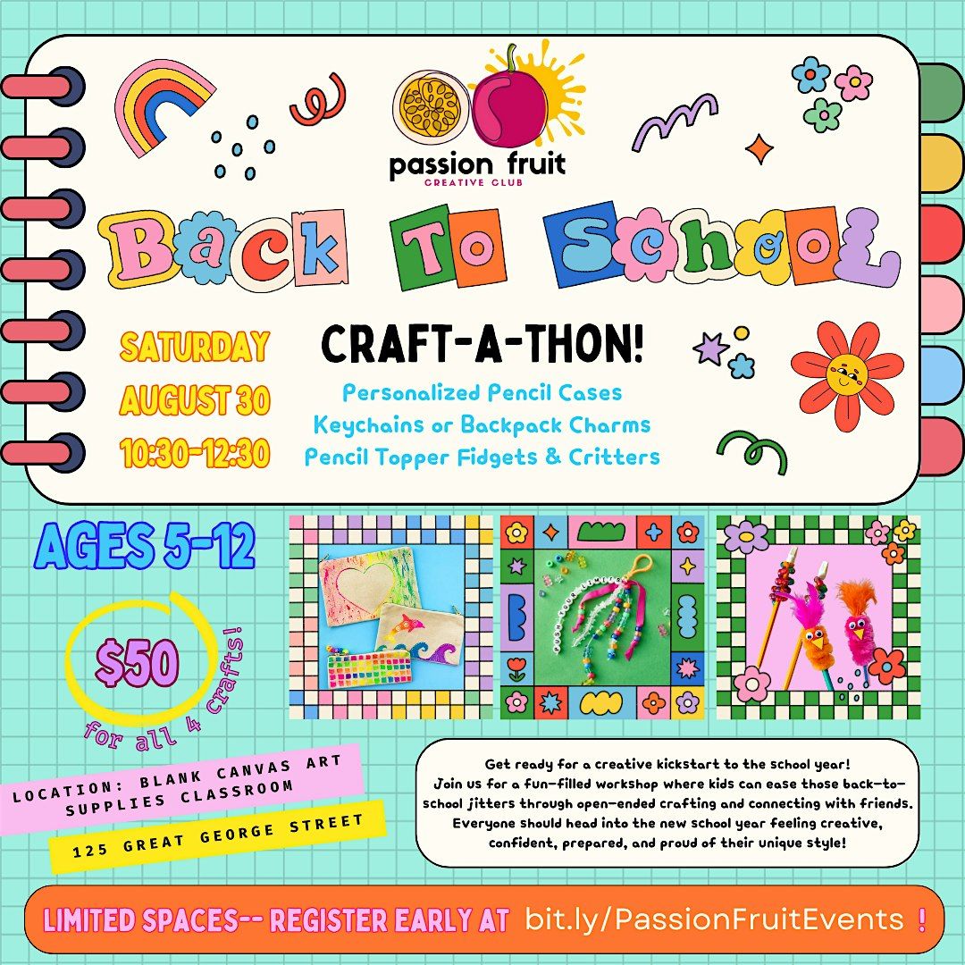 Back to School Craft-A-Thon! (Ages 5-12), 30 August | Event in Charlottetown | AllEvents