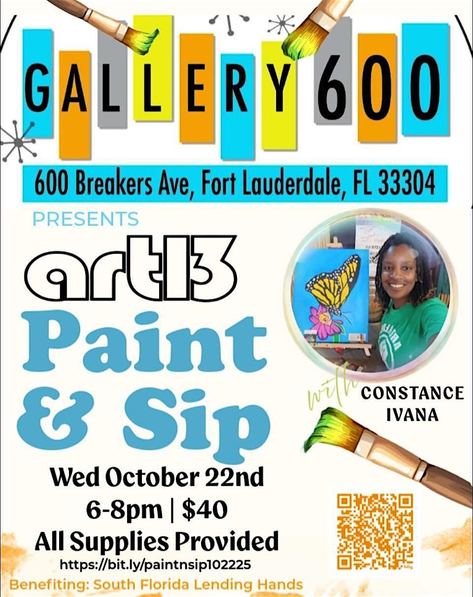 ART13 Paint & Sip with Constance Ivana  at Gallery 600, 22 October | Event in Fort Lauderdale | AllEvents