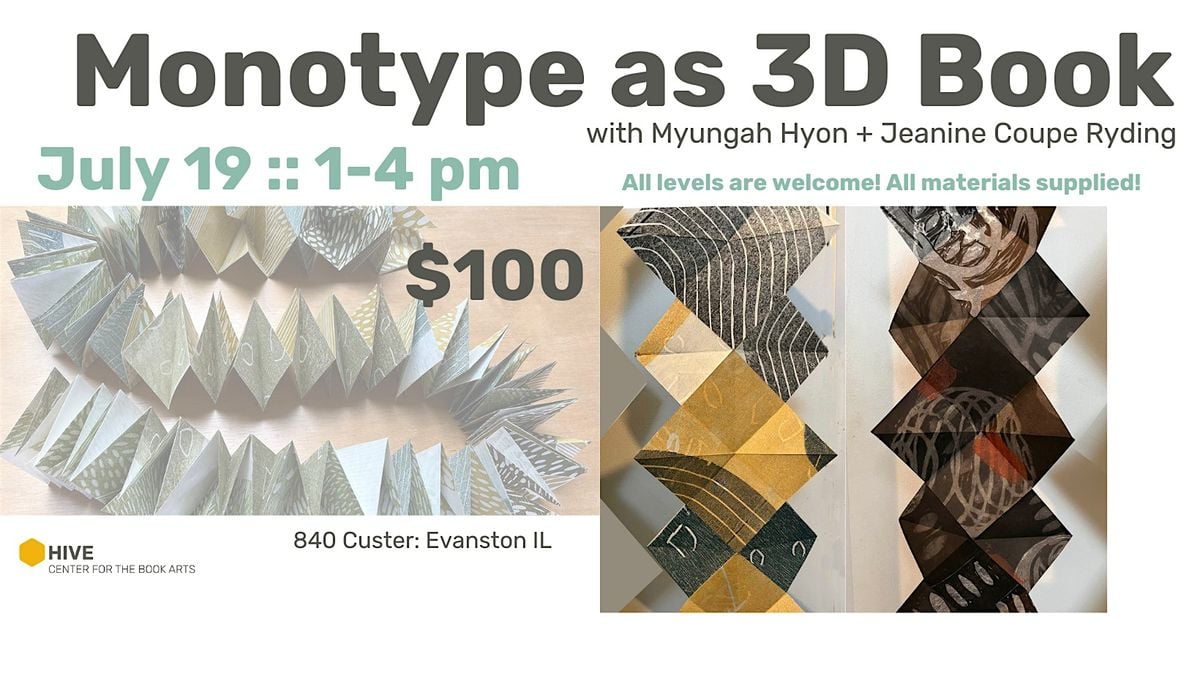 Monotype as 3D Book, 19 July | Event in Evanston | AllEvents