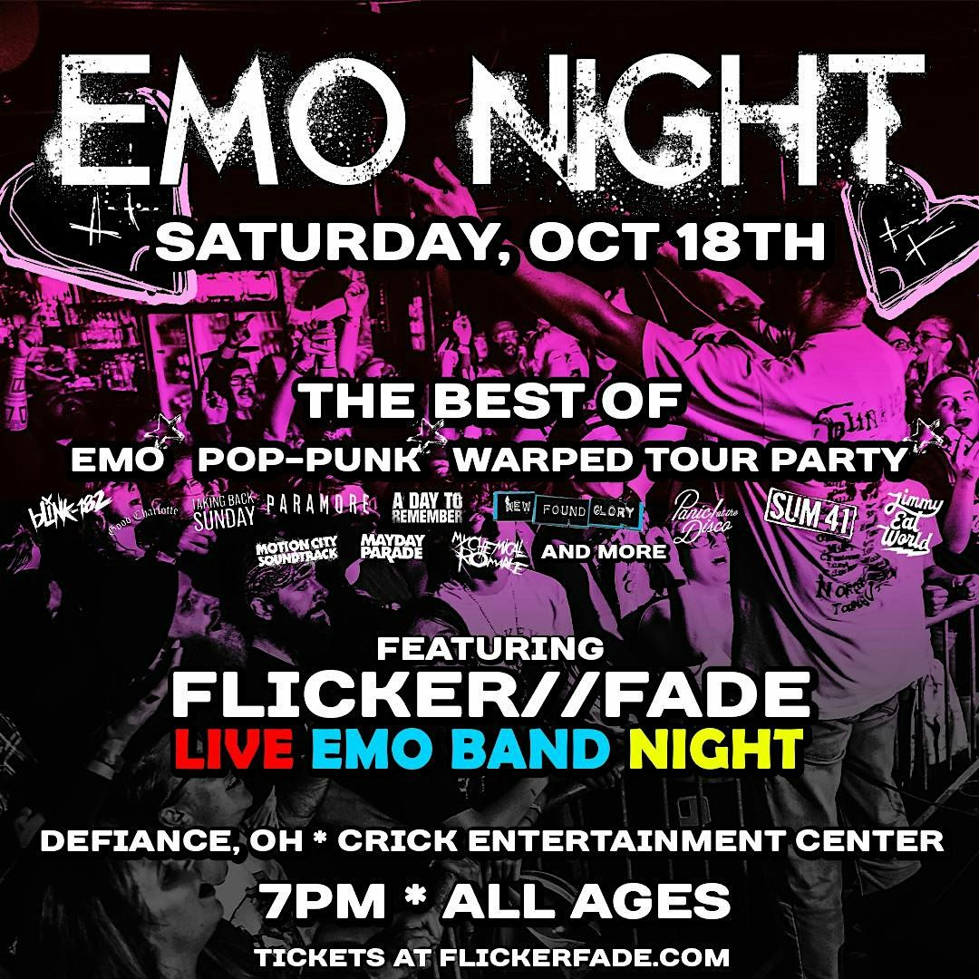 Emo Night ft. Flicker//Fade, 18 October | Event in Defiance | AllEvents