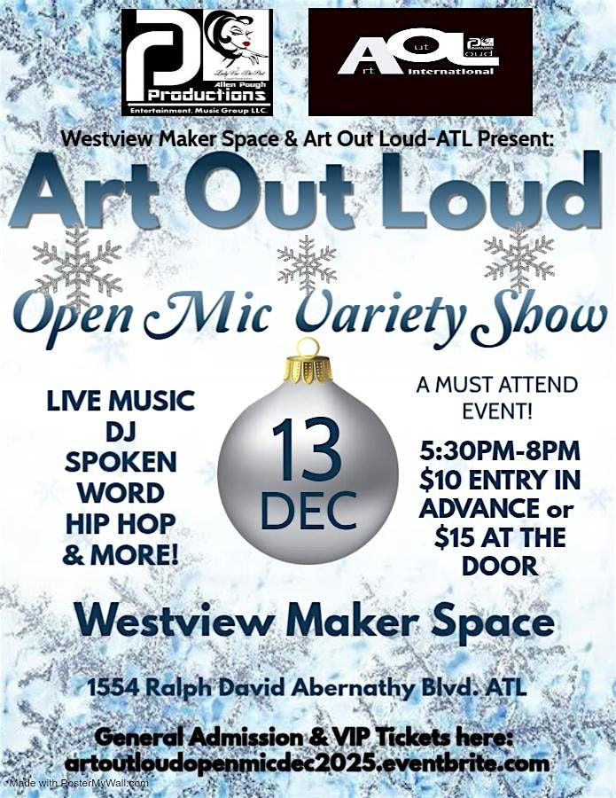 Art Out Loud Open Mic : 'You Gotz to Chill' Edition, 13 December | Event in Atlanta | AllEvents