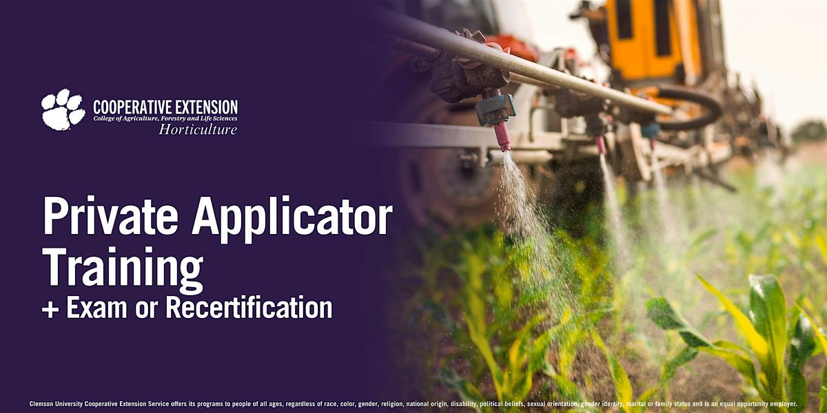 Private Applicator Training + Exam or Recertification, 2 December | Event in Greenville | AllEvents