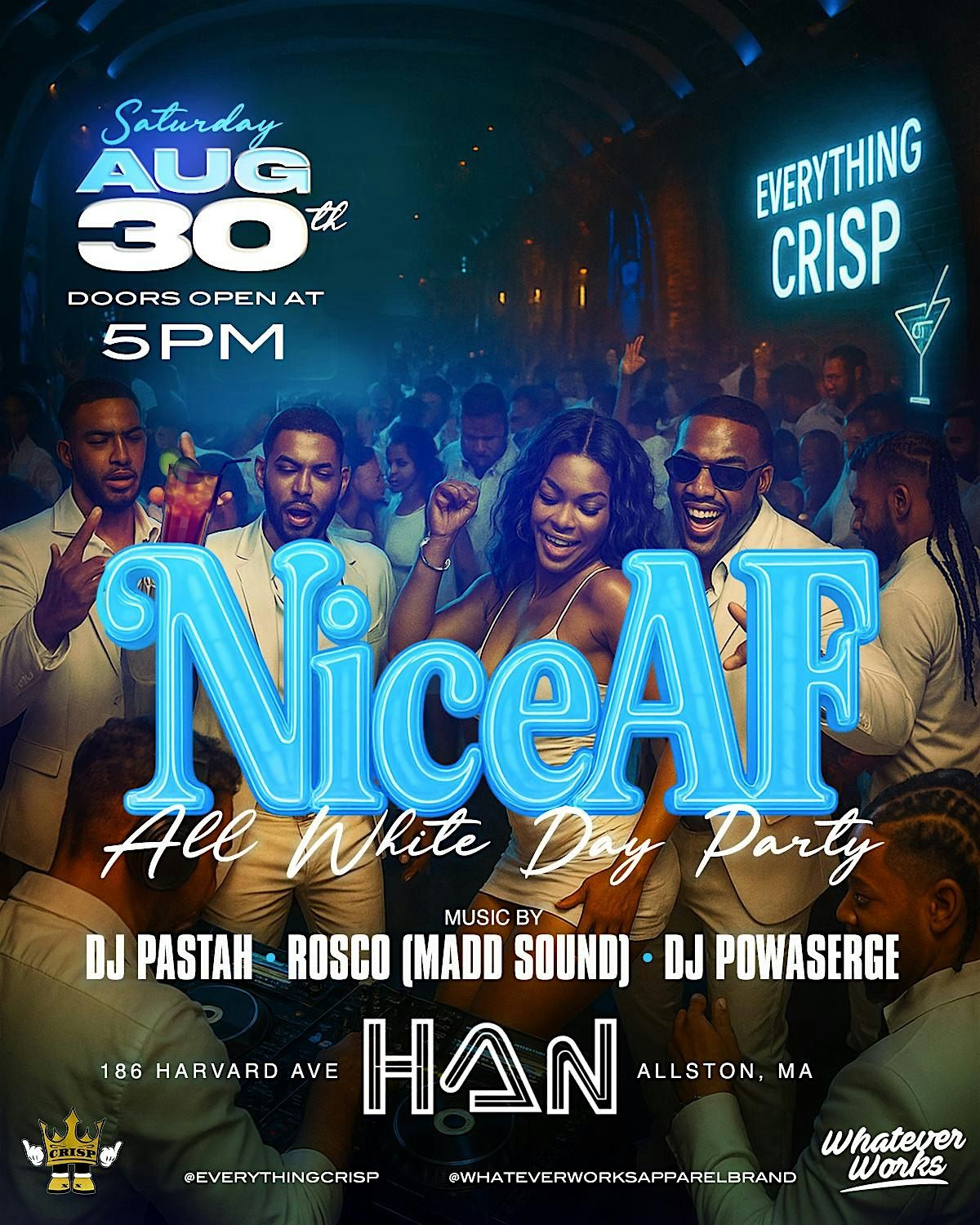 NICE AF: ALL WHITE DAY PARTY, 30 August | Event in Boston | AllEvents