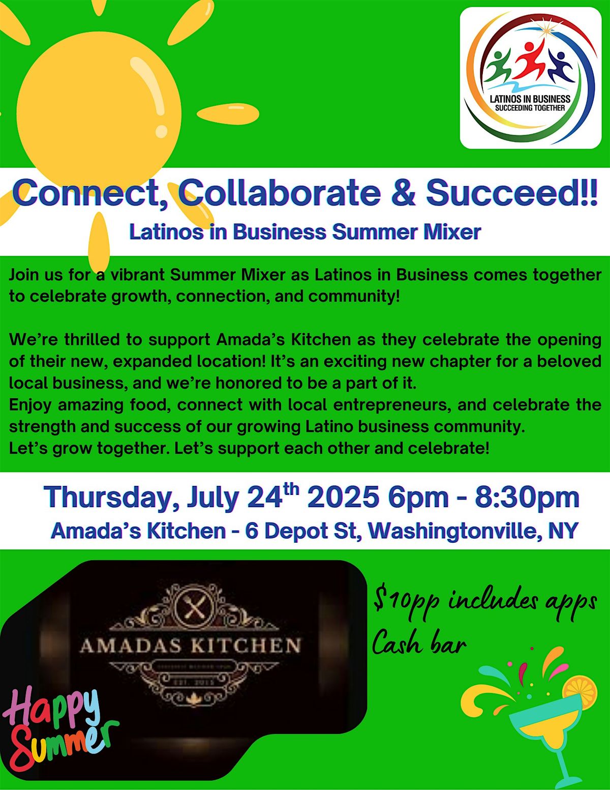 Connect, Collaborate and Succeed! Latinos in Business Summer Mixer!, 24 July | Event in Washingtonville | AllEvents