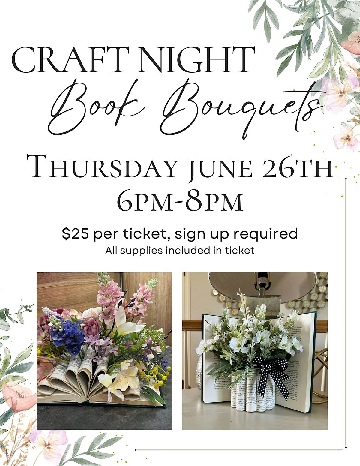 Craft Night- Book Bouquets, 26 June | Event in Manitowoc | AllEvents