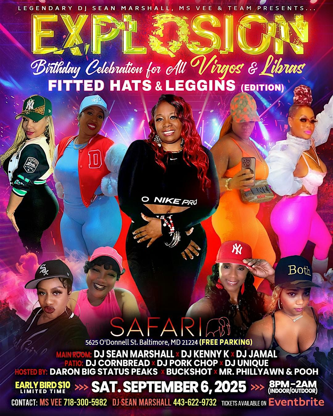 EXPLOSION- FITTED HATS AND LEGGINS, 6 September | Event in Baltimore | AllEvents