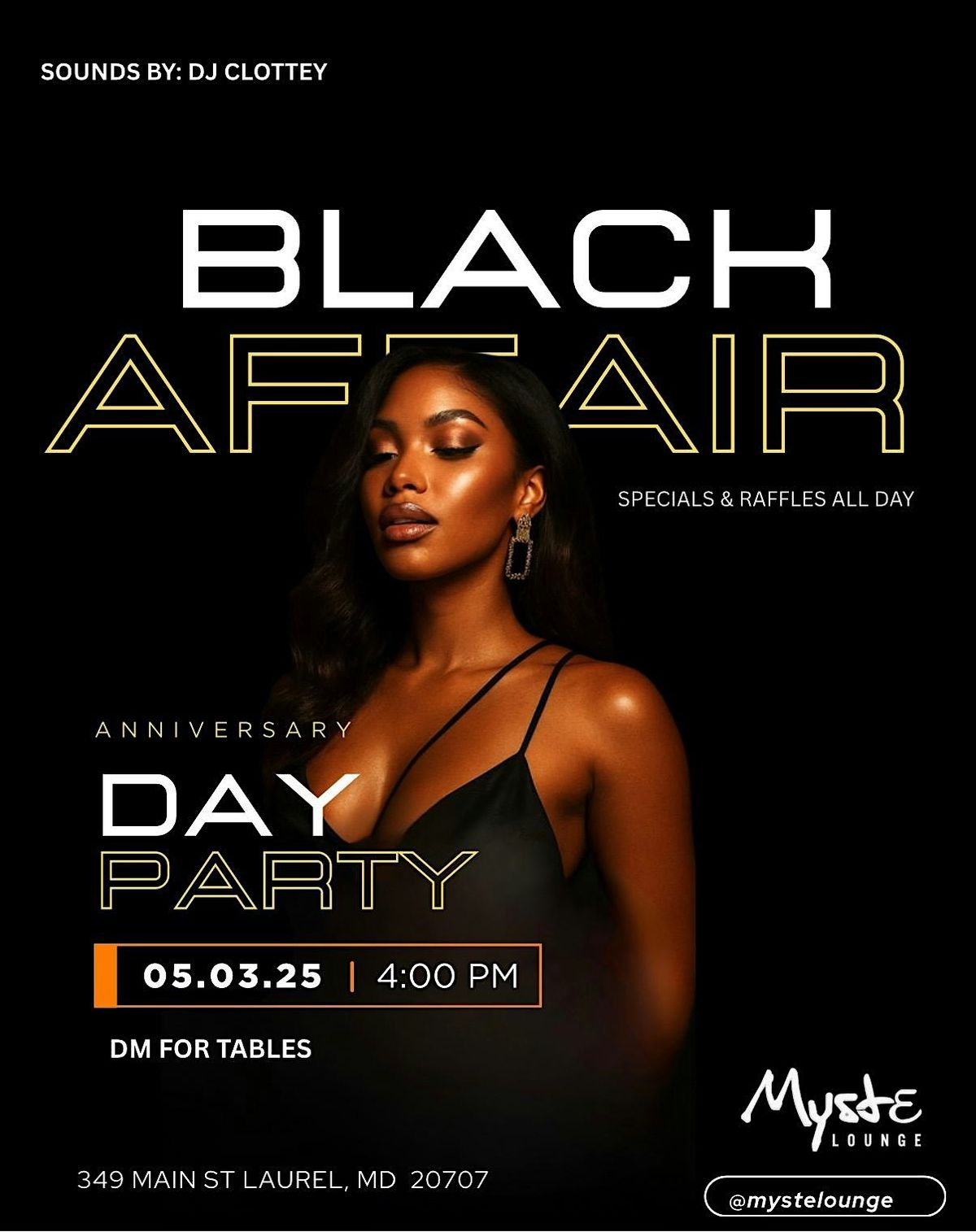 The Black Affair: Myste Lounge Anniversary Celebration, 3 May | Event in Laurel | AllEvents