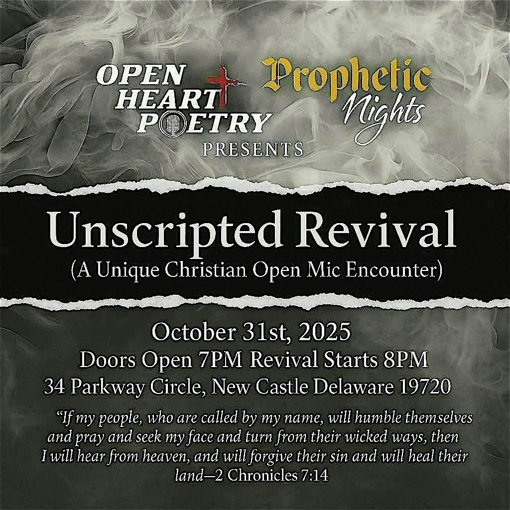 Open Heart Poetry x Prophetic Nights- “Unscripted Revival”, 31 October | Event in New Castle | AllEvents