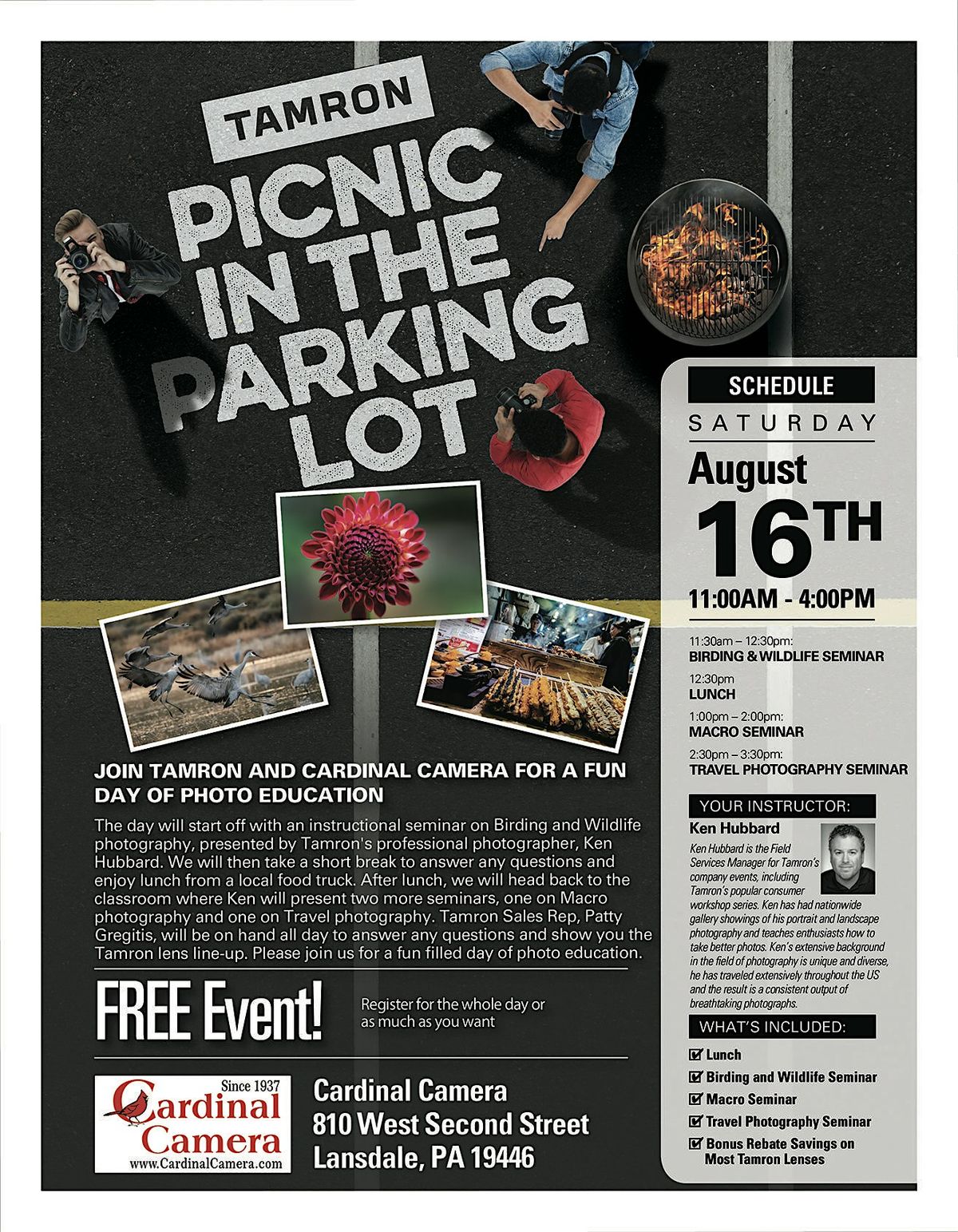 Picnic in the Parking Lot Photography Seminars with Tamron, 16 August | Event in Lansdale | AllEvents