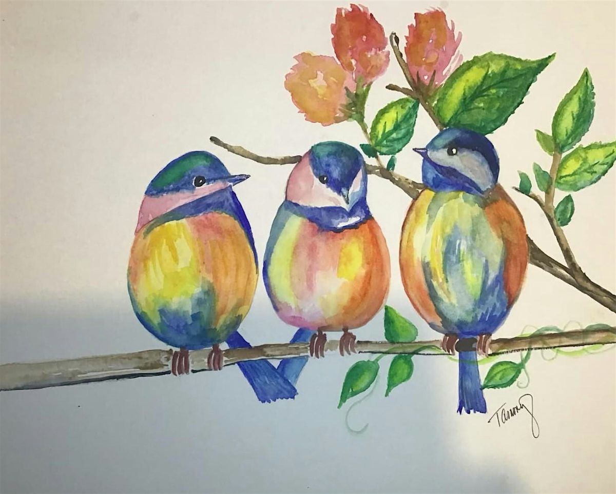 Watercolor Birds on a Branch Painting Class, 7 June | Event in Ormond Beach | AllEvents