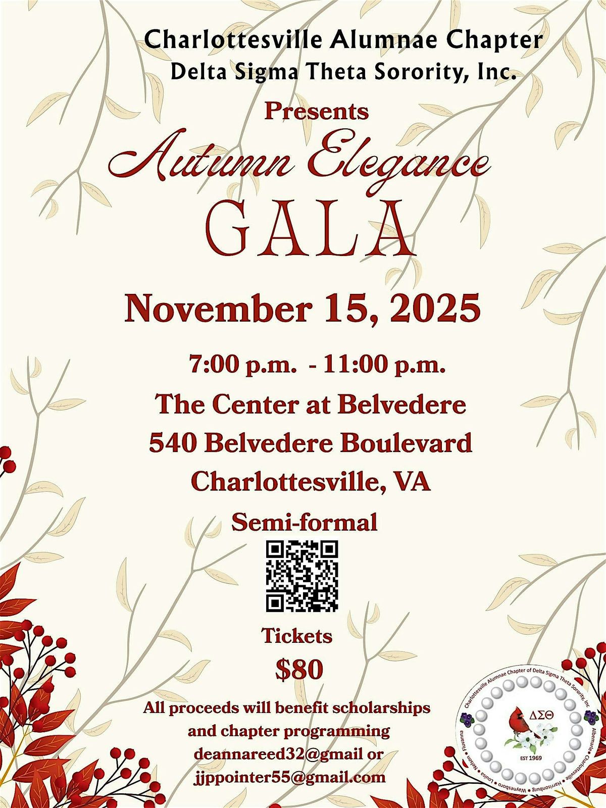 Autumn Elegance Gala-CAC Delta Sigma Theta Sorority, Inc., 15 November | Event in Charlottesville | AllEvents