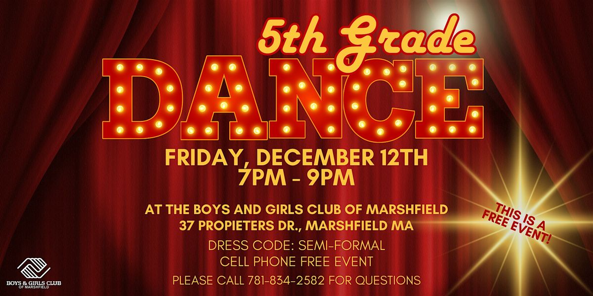 Marshfield 5th Grade Dance 2025, 12 December | Event in Marshfield | AllEvents