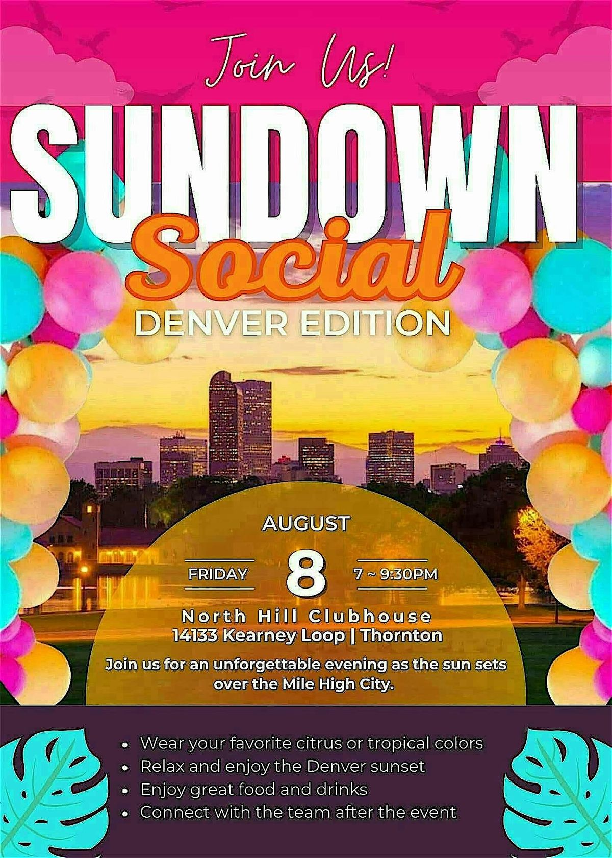 Sundown Social | Denver Edition, 8 August | Event in Thornton | AllEvents