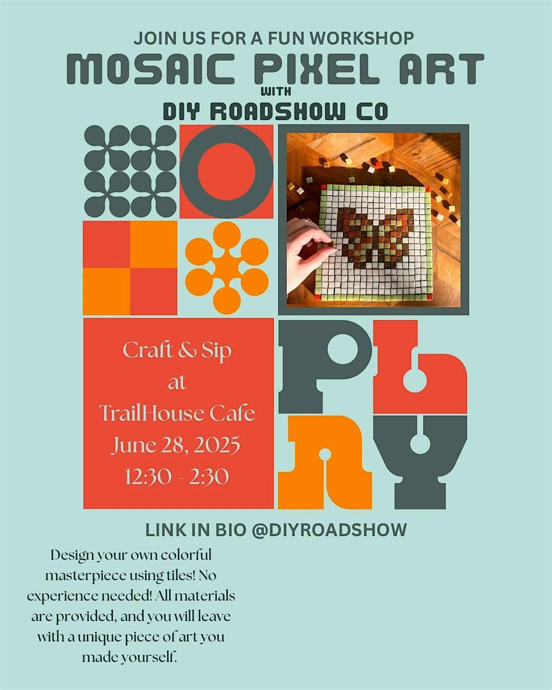 Craft & Sip: Mosaic Pixel Art Workshop, 28 June | Event in Santa Rosa | AllEvents
