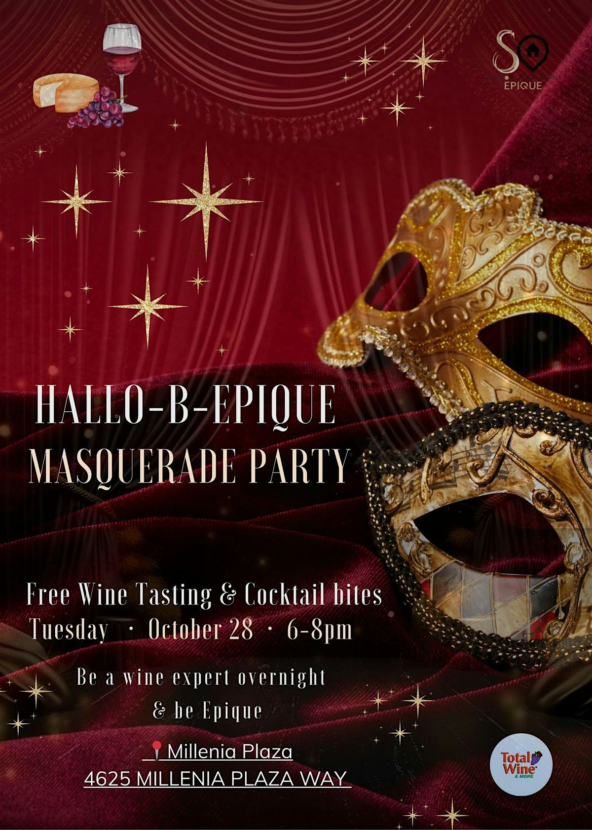 Hallo-B-Epique Masquerade Party  | Wine Tasting & Networking for Realtors, 28 October | Event in Orlando