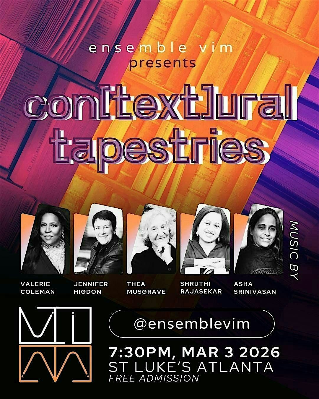 ensemble vim presents: con[text]ural tapestries, 3 March | Event in Atlanta | AllEvents