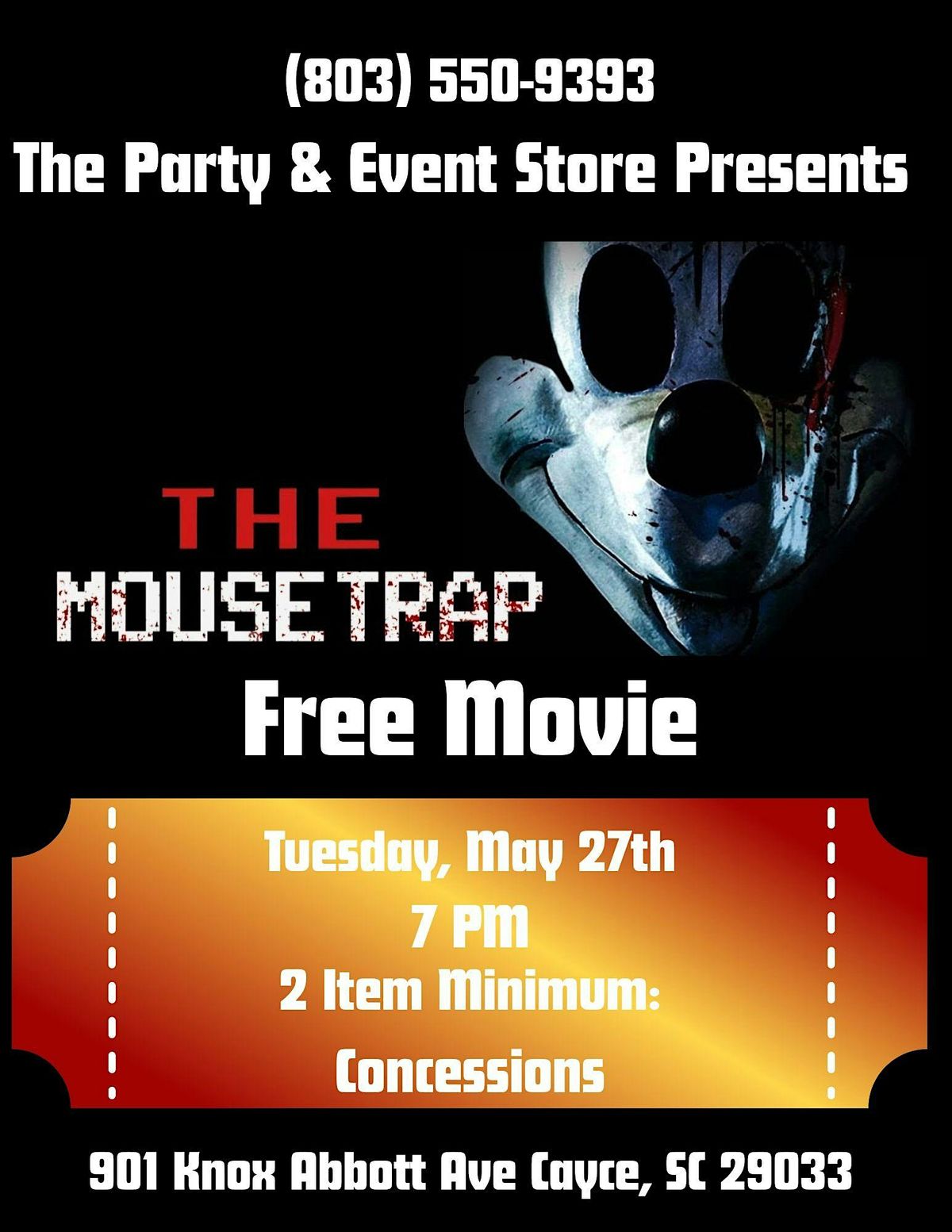 The Party and Event Store Presents:The Mousetrap, 28 June | Event in Cayce | AllEvents