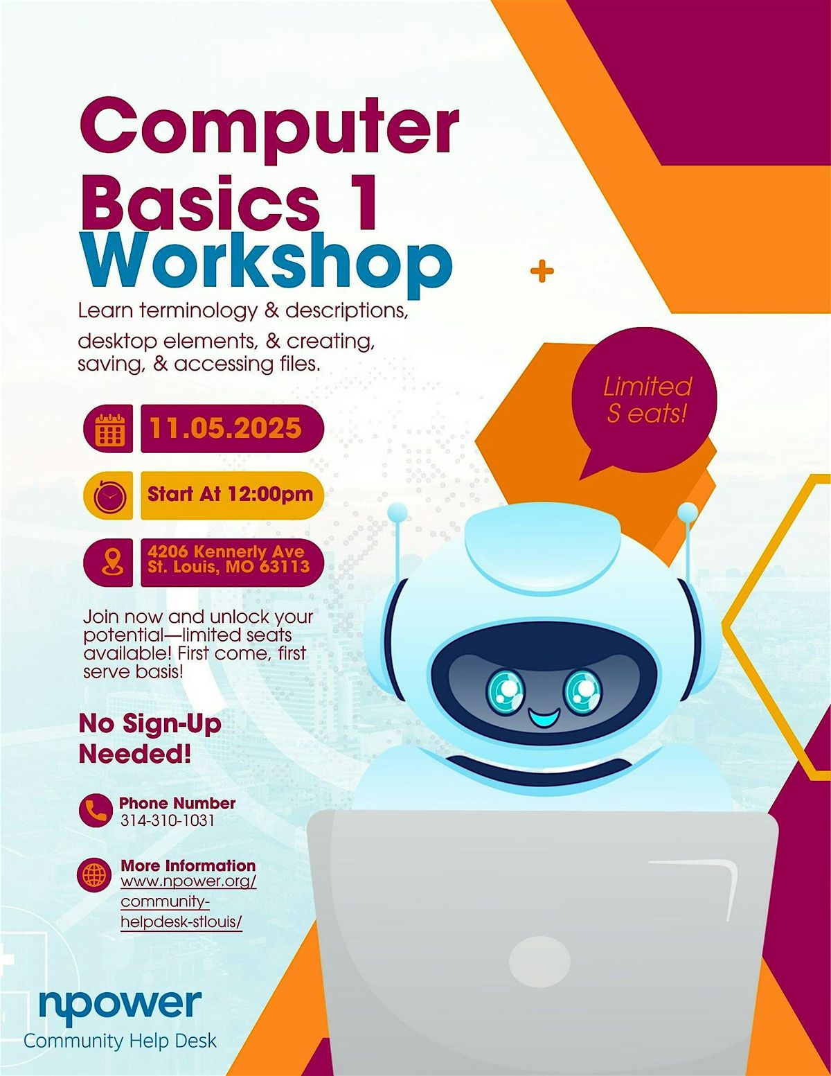 Free Computer Basics Workshop at Tandy Rec, 5 November | Event in St. Louis | AllEvents