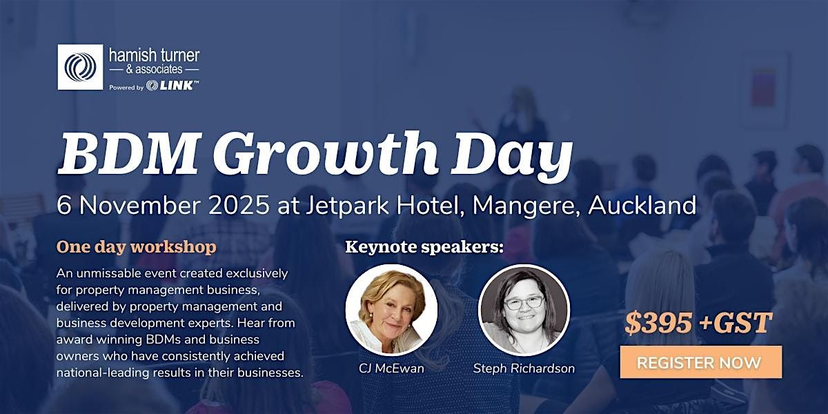 BDM Growth Day | 6 November | Jetpark Hotel, Auckland, 6 November | Event in Auckland | AllEvents