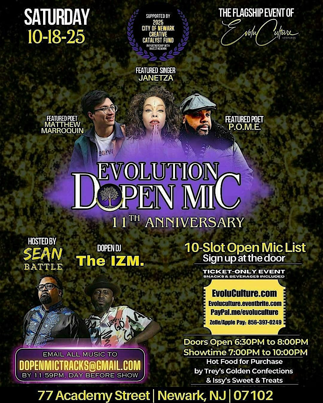 Evolution Dopen Mic 11th Anniversary, 18 October | Event in Newark | AllEvents