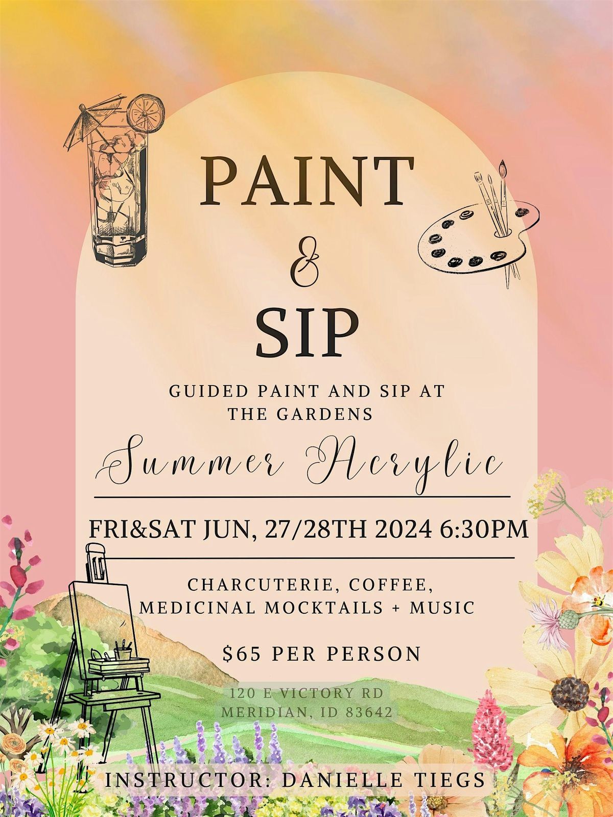 June Paint and Sip (Saturday), 28 June | Event in Meridian | AllEvents