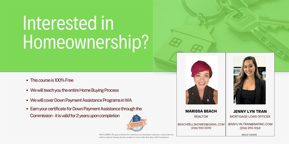 First-Time Homebuyer Education Class: Down Payment Assistance in WA state, 13 September | Event in Federal Way